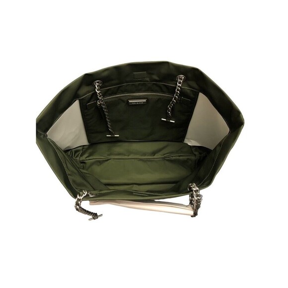 Tory Burch Ella Logo Chain Recycled Nylon Tote Shopper In Olive Green New - Picture 4 of 4